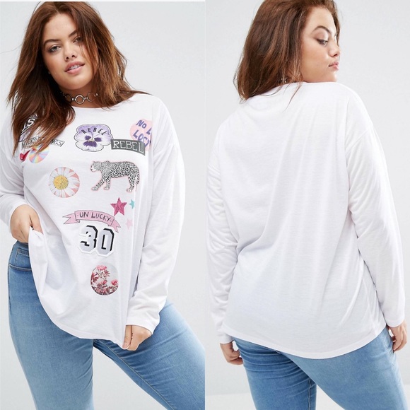 ASOS Curve Tops - ⬇️ASOS Curve patch Front long sleeve top